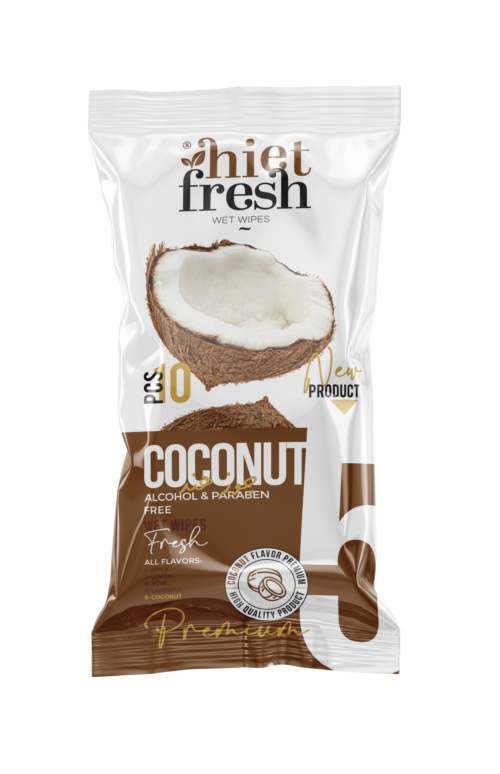 Pocket Wet Wipes (Tropical Coconut Scent) - 10 Wipes