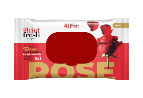 mockup Rose Wet Wipes (Rose Scent) - 40 Wipes