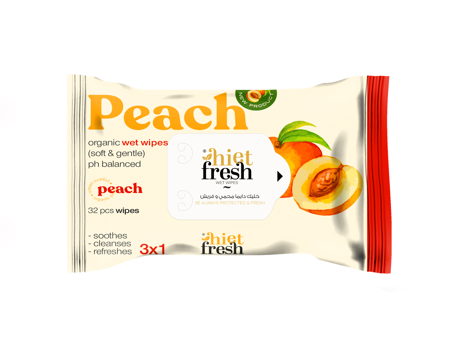 Wet Wipes Peach – 32 Wipes